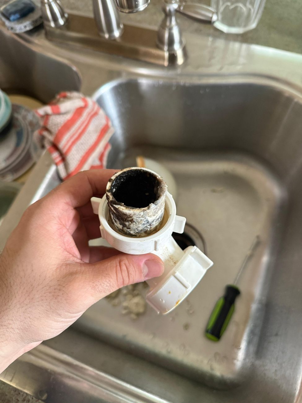 Drain connector cleaned